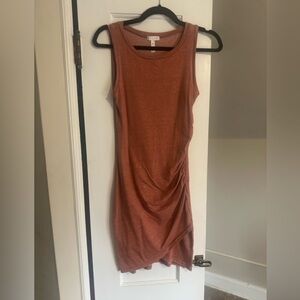 Leith Sleeveless Mini Dress in Warm Rust